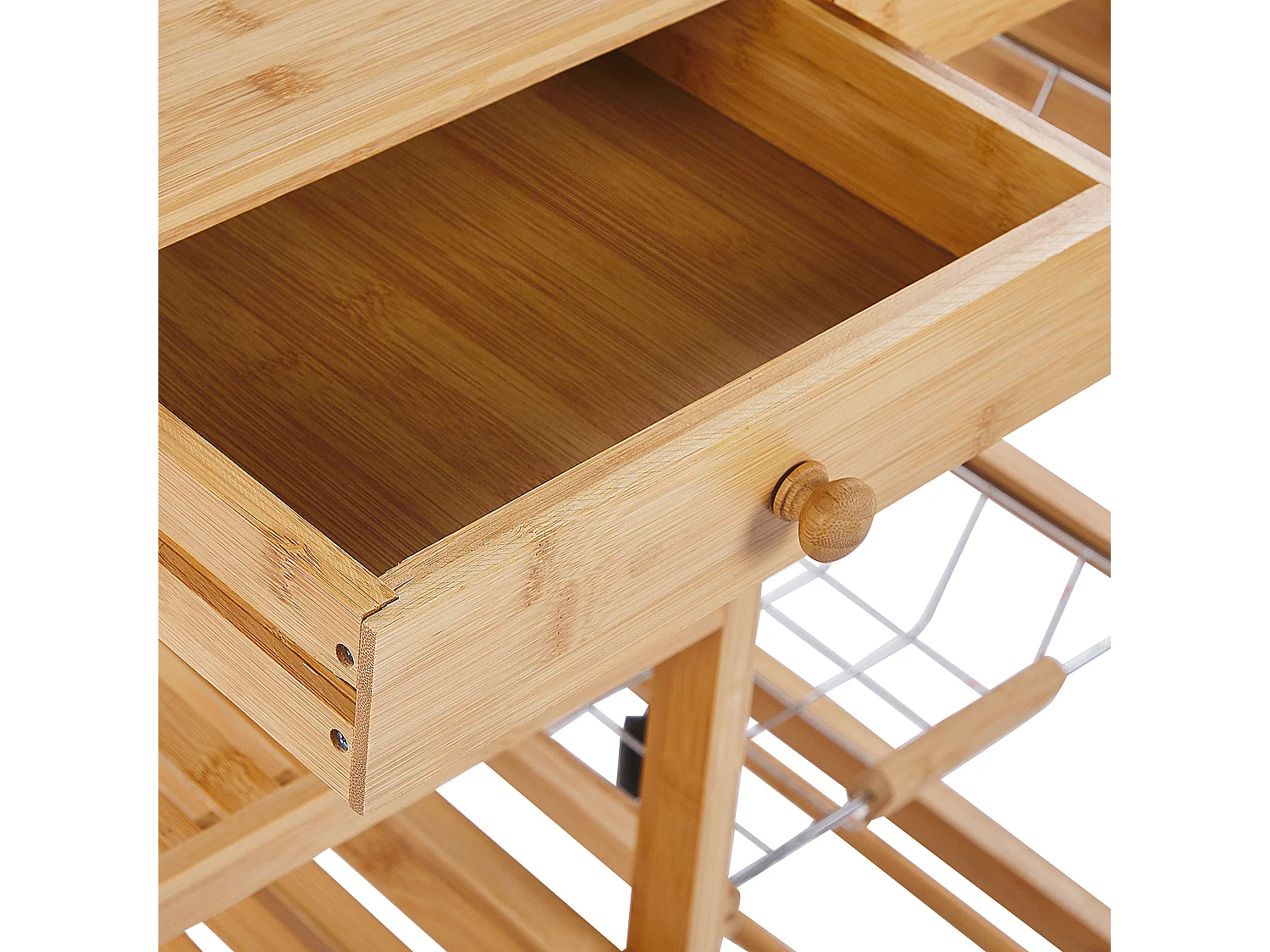 Wózek kuchenny MORINO Drewno bambusowe Jasnobrązowy