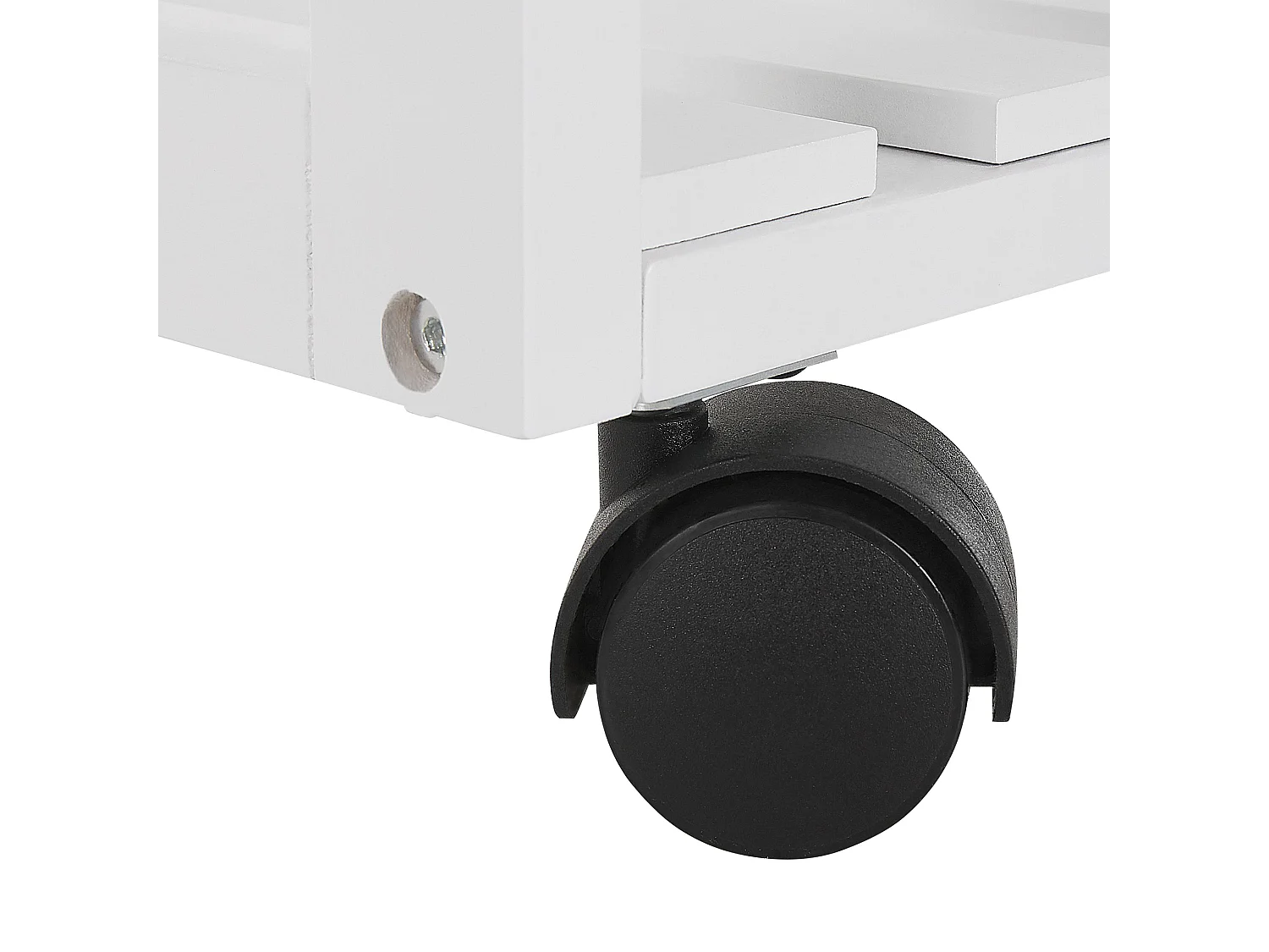 Servierwagen Holz weiß mit 2 Schubladen Schrank 2 Metallkörben Rollen Boves