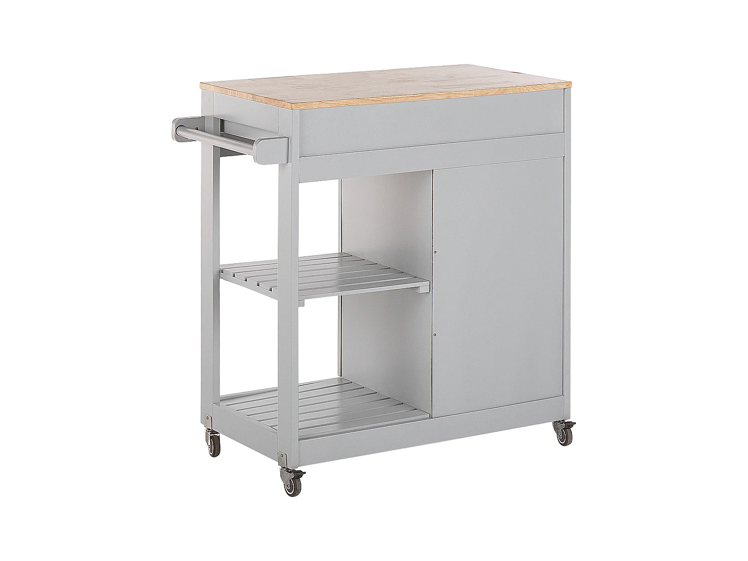 Praktischer Servierwagen Landhausstil grau 4 Fächer 1 Schublade Trapani