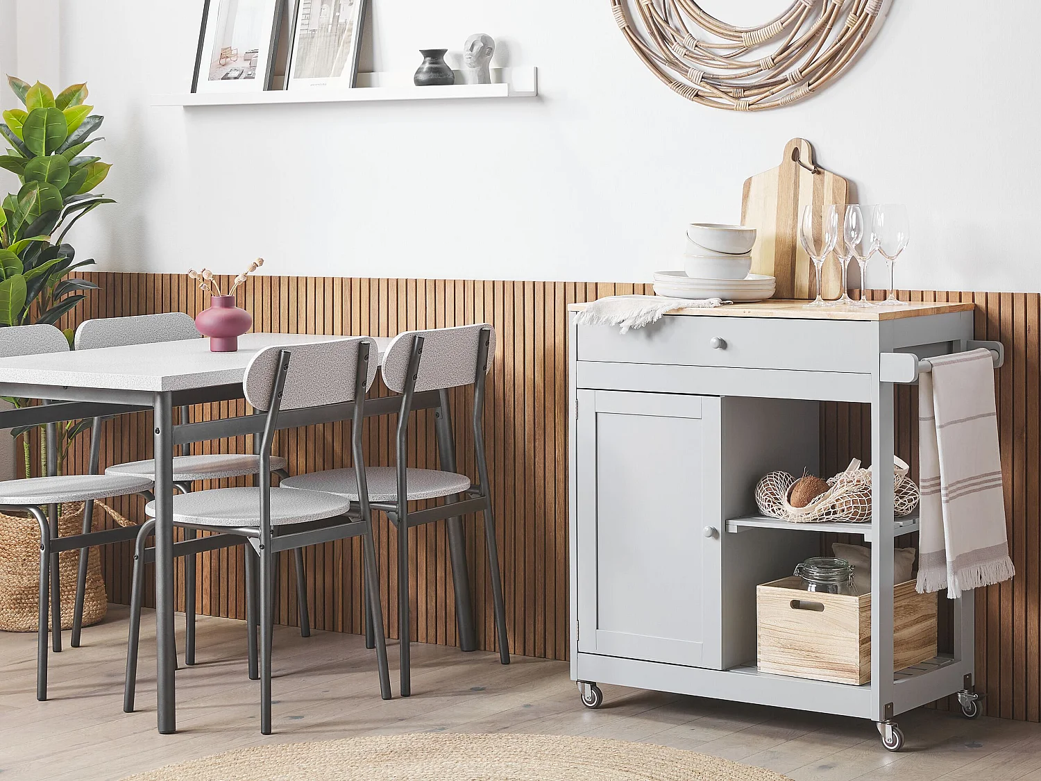 Keukentrolley TRAPANI Grijs