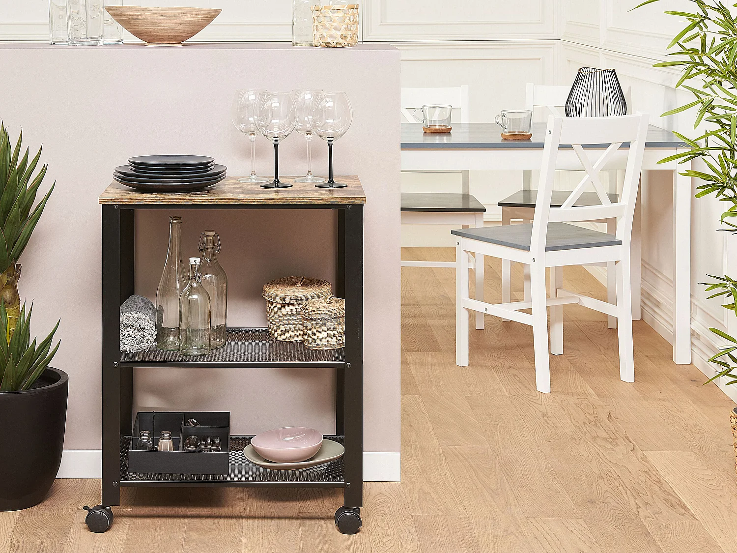 Chariot de cuisine BOLZANO Marron/noir