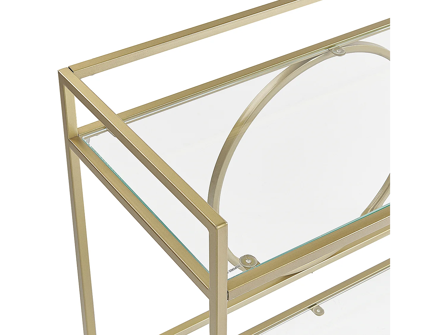 Servierwagen Glasplatte transparent / gold mit Rollen glamourös Kerry