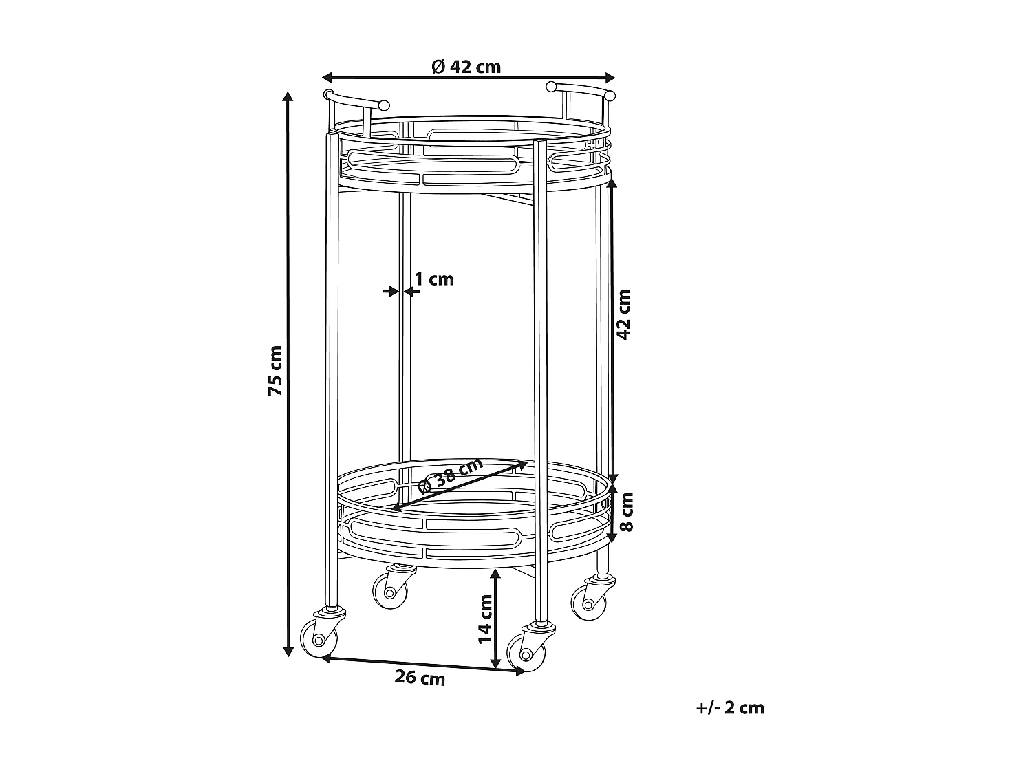 Chariot de cuisine FARLEY Métal Doré
