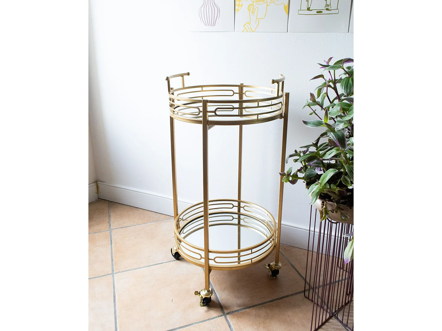 Servierwagen FARLEY Metall Gold