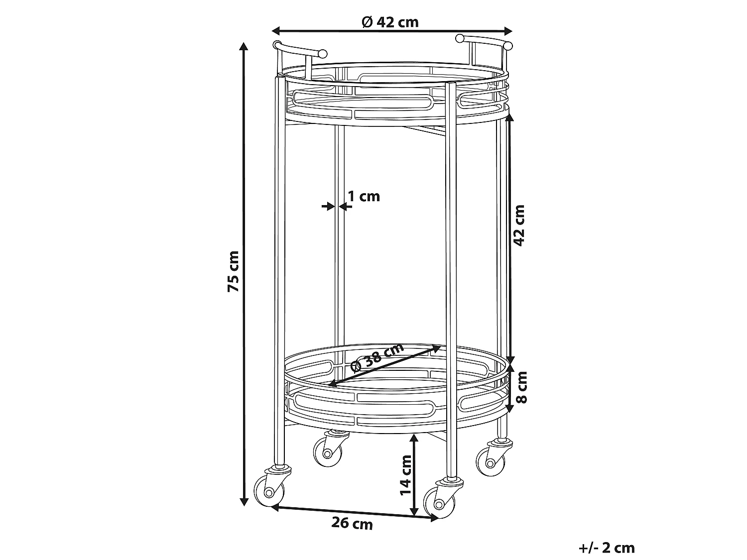Kitchen Trolley FARLEY Metal Gold
