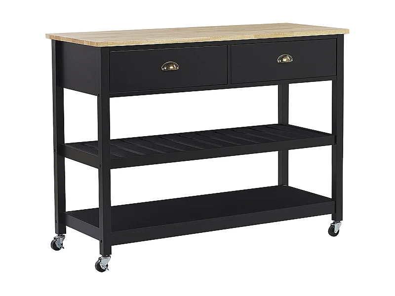 Keukentrolley NAVARINO Hout Zwart