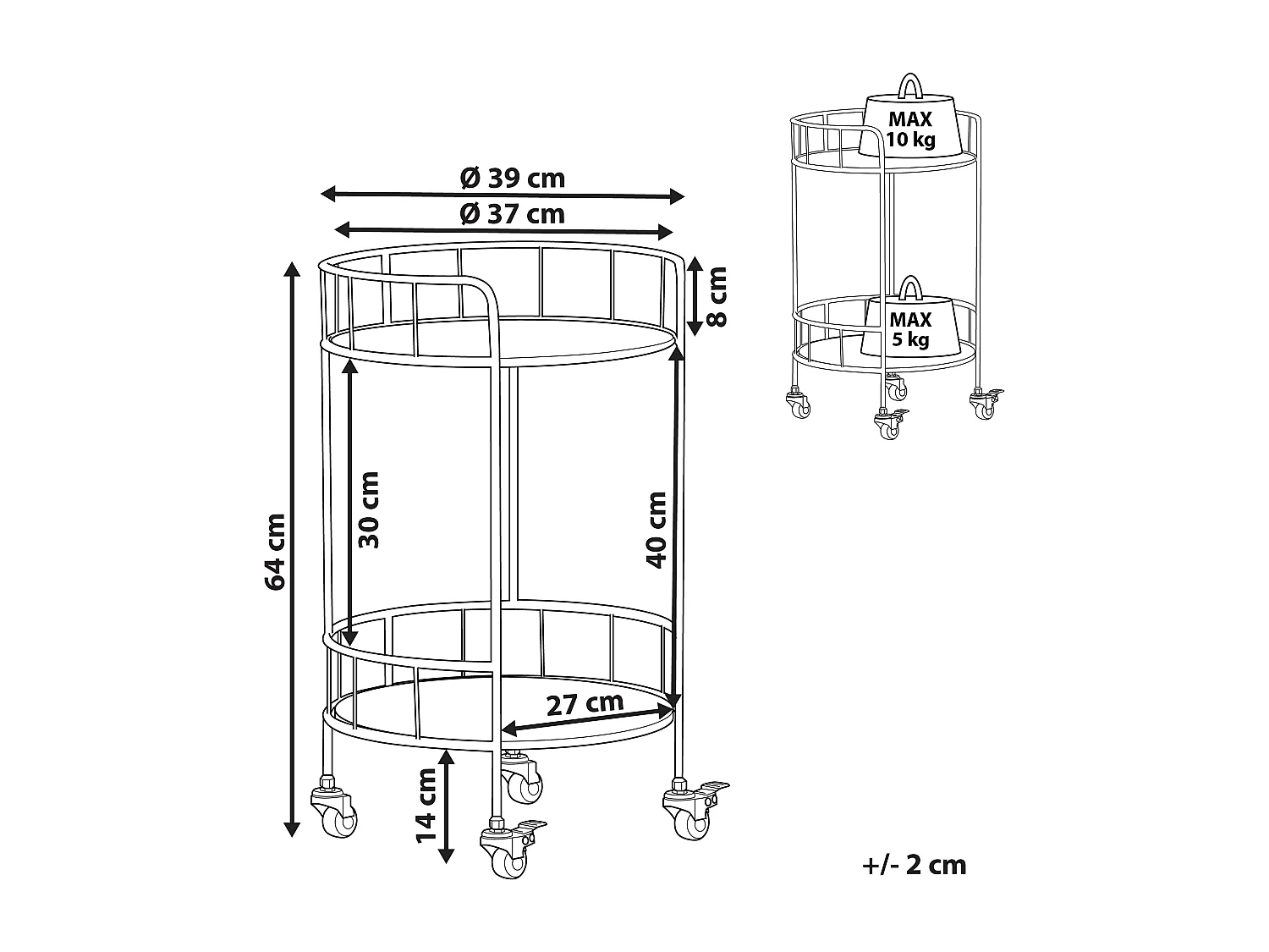 Keukentrolley HIKO Metaal Zwart