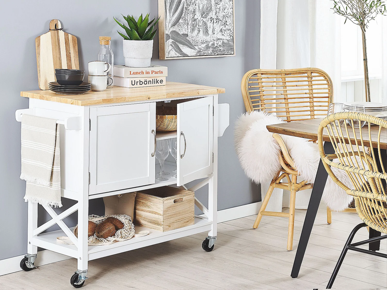 Wózek kuchenny MELE Biały