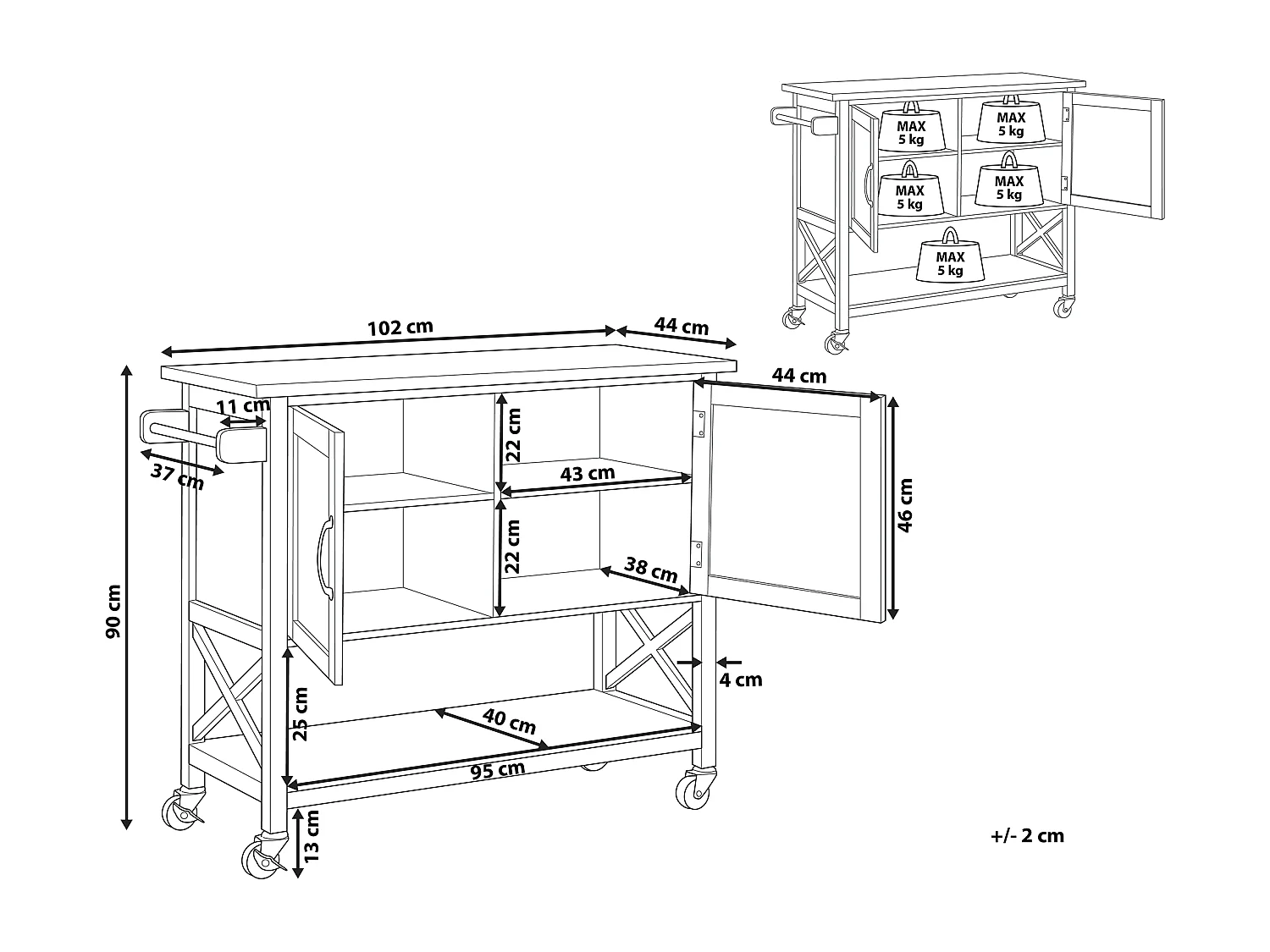 Keukentrolley MELE Wit