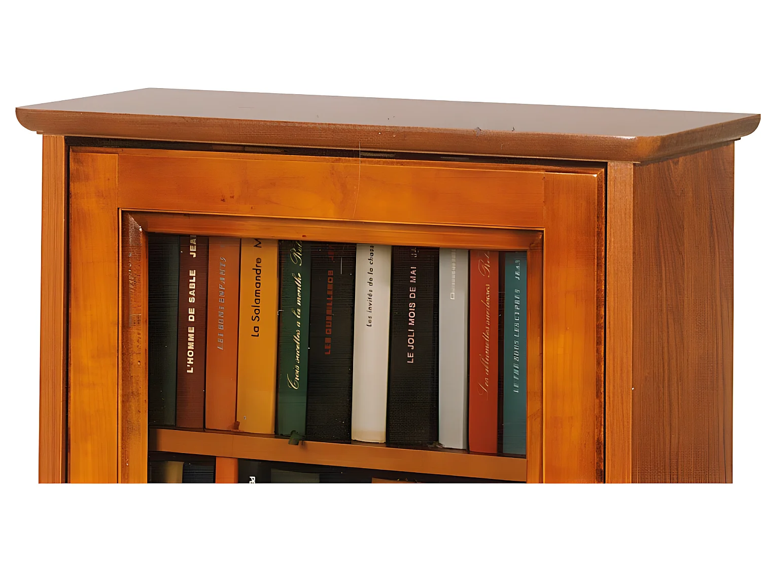 Vitrine 1 Porte Vitrée plaquée Merisier 6 Niches L 49.4 H 105.8 P 21.5 cm