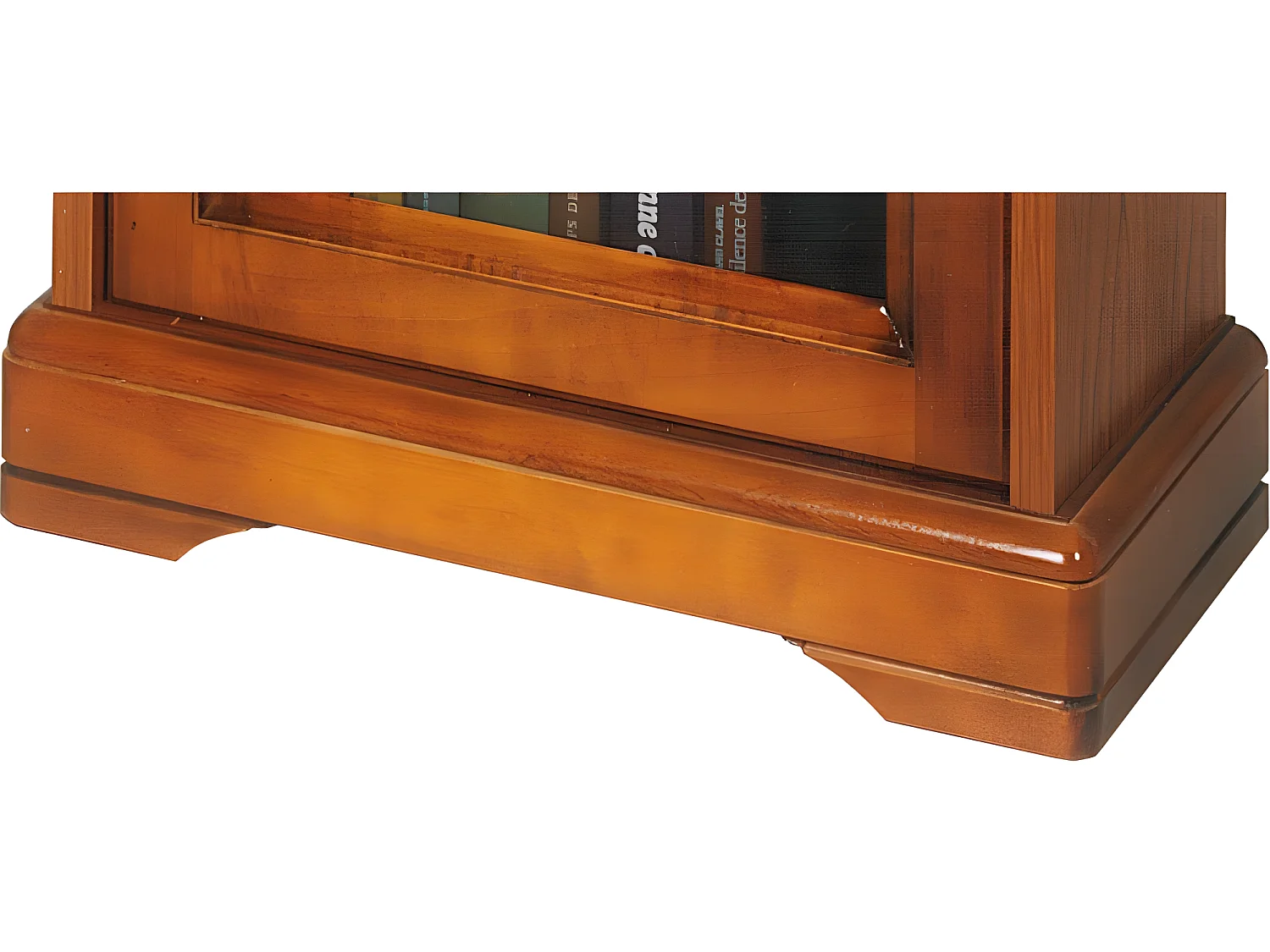 Vitrine 1 Porte Vitrée plaquée Merisier 6 Niches L 49.4 H 105.8 P 21.5 cm