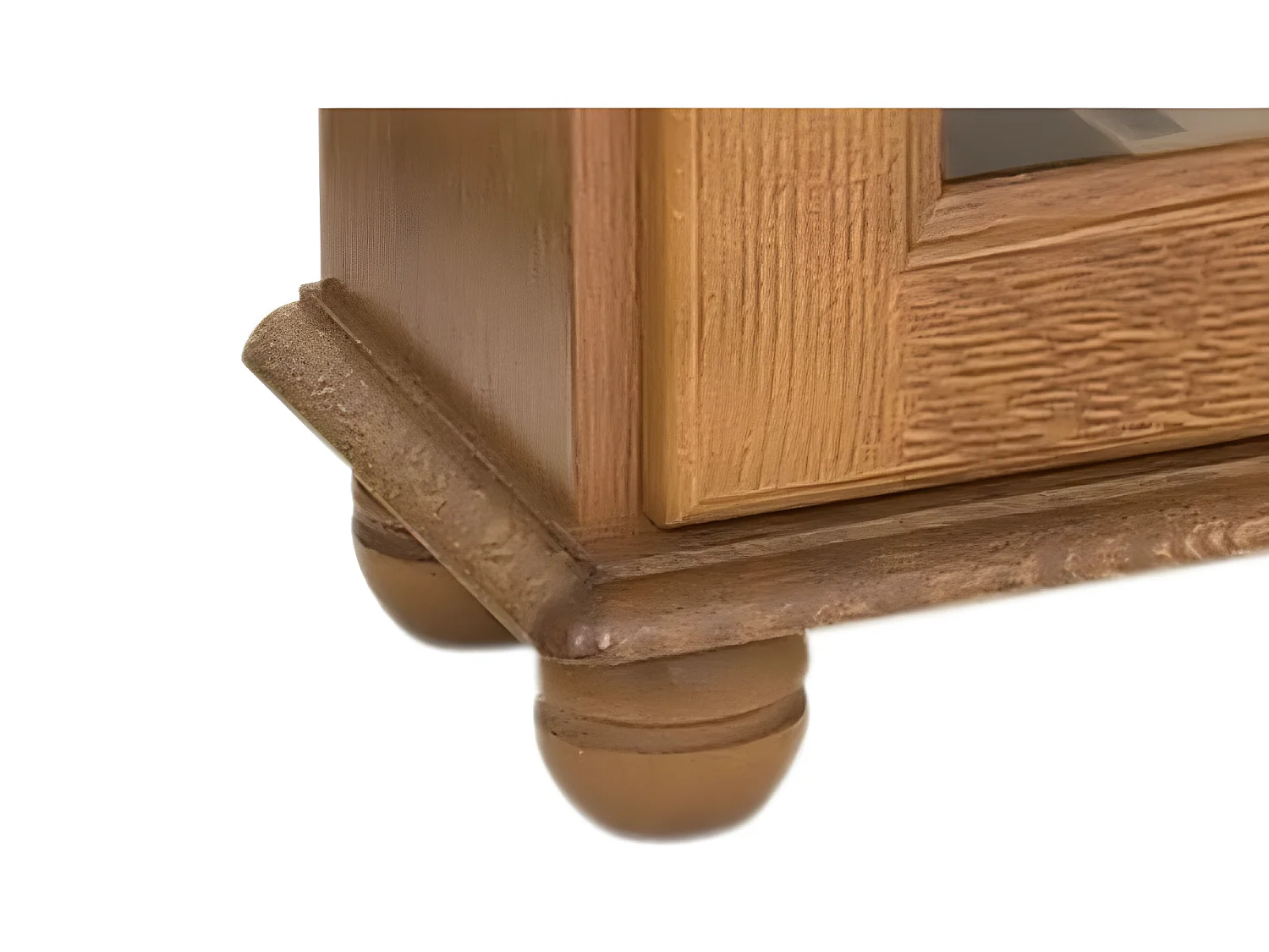 Vitrine Chêne 2 Portes Vitrées 5 Etagères L 92.4 H 105.8 P 21.5 cm