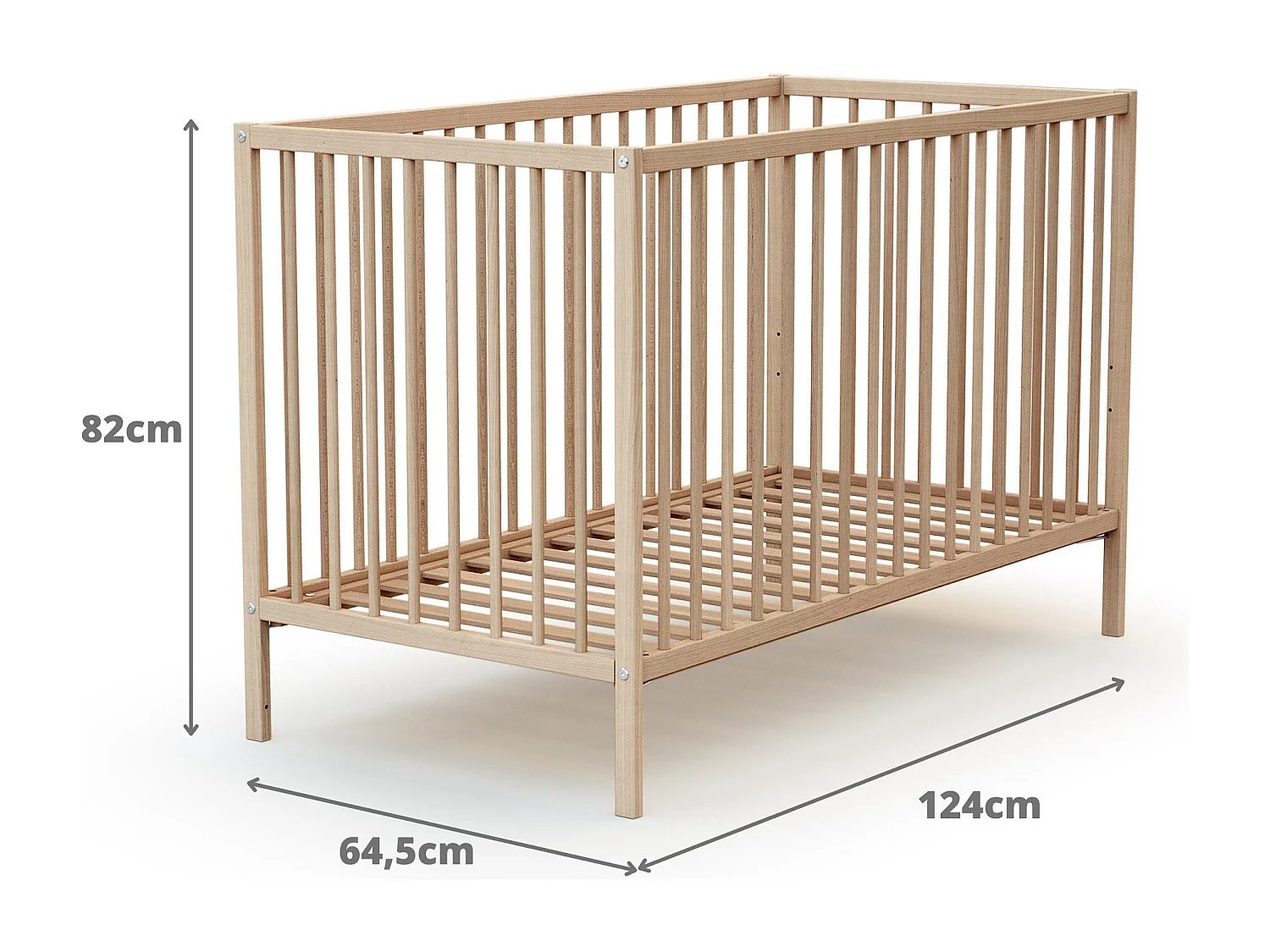 Babybett Holz Buche Natur 60 x 120 ONE