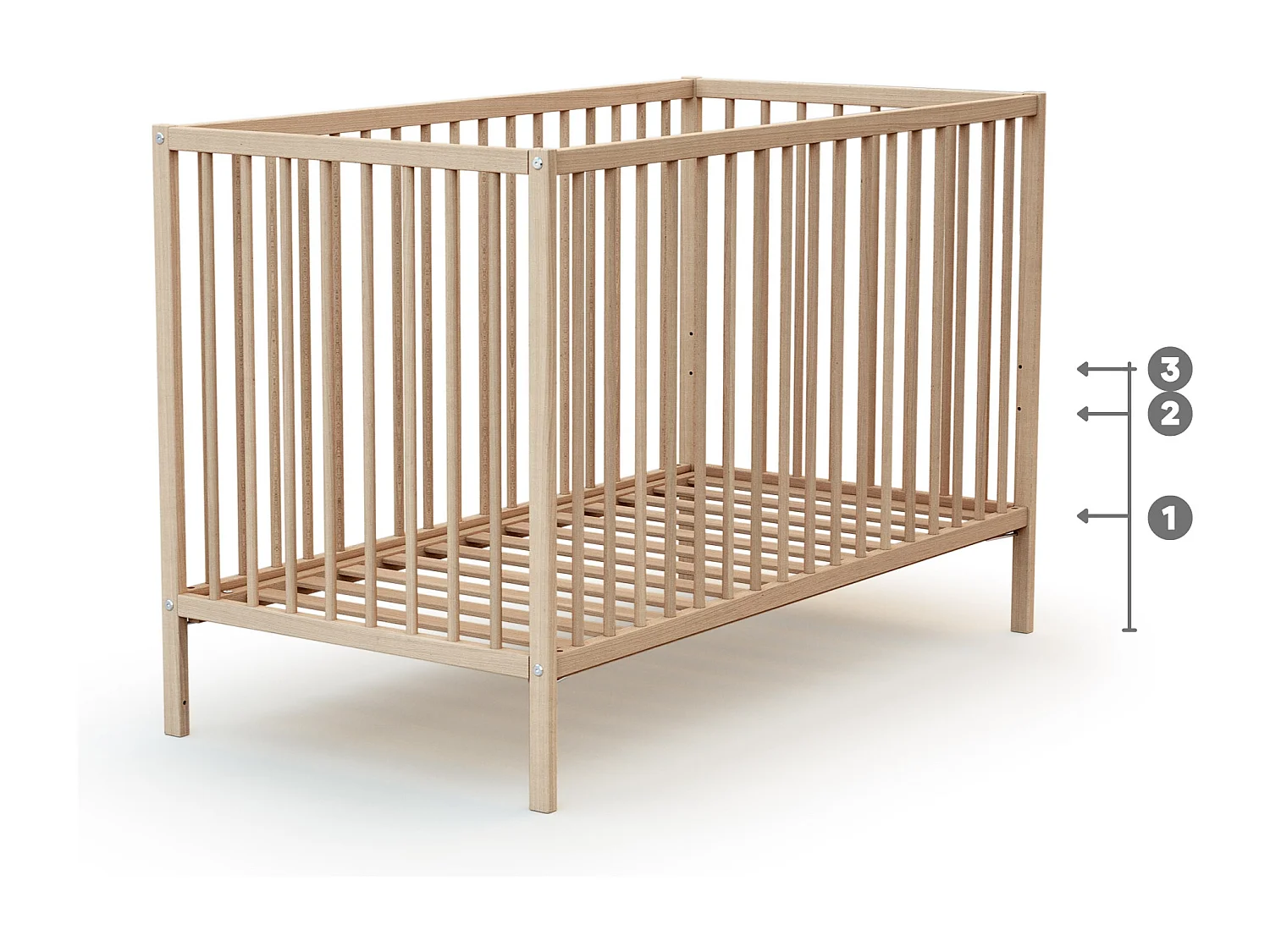 Babybett Holz Buche Natur 60 x 120 ONE