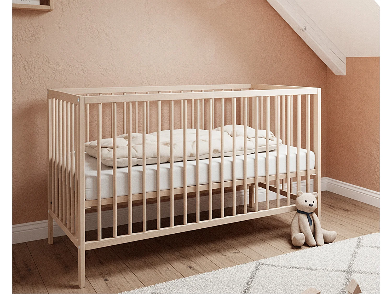 Babybett ESSENTIEL Holz Buche Natur 60 x 120