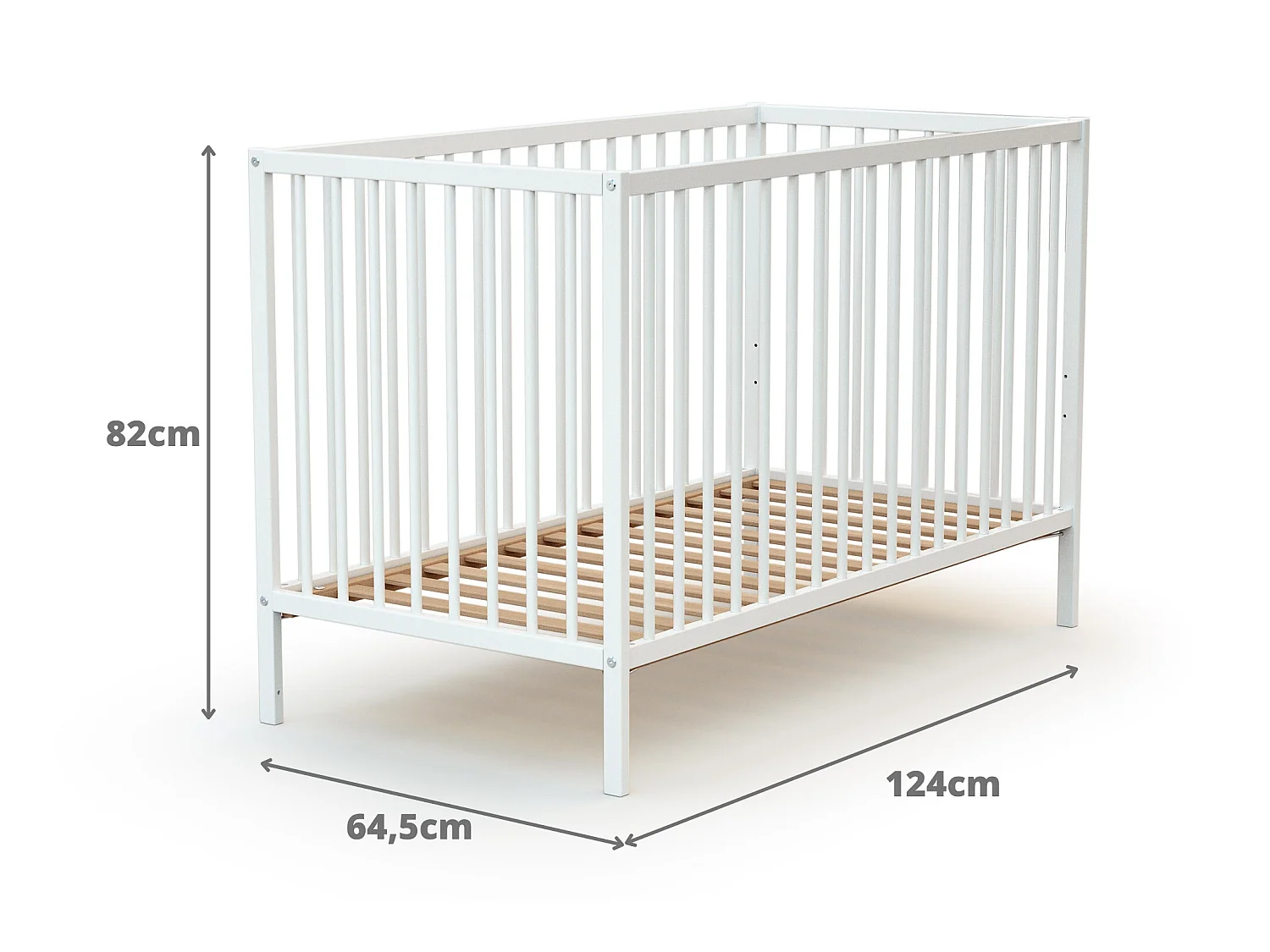 Cama de bebe de madeira Branco 60 x 120 cm ONE
