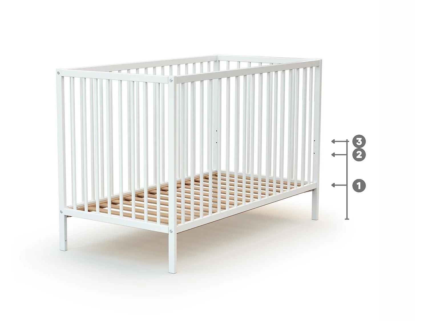 Cama de bebe de madeira Branco 60 x 120 cm ONE