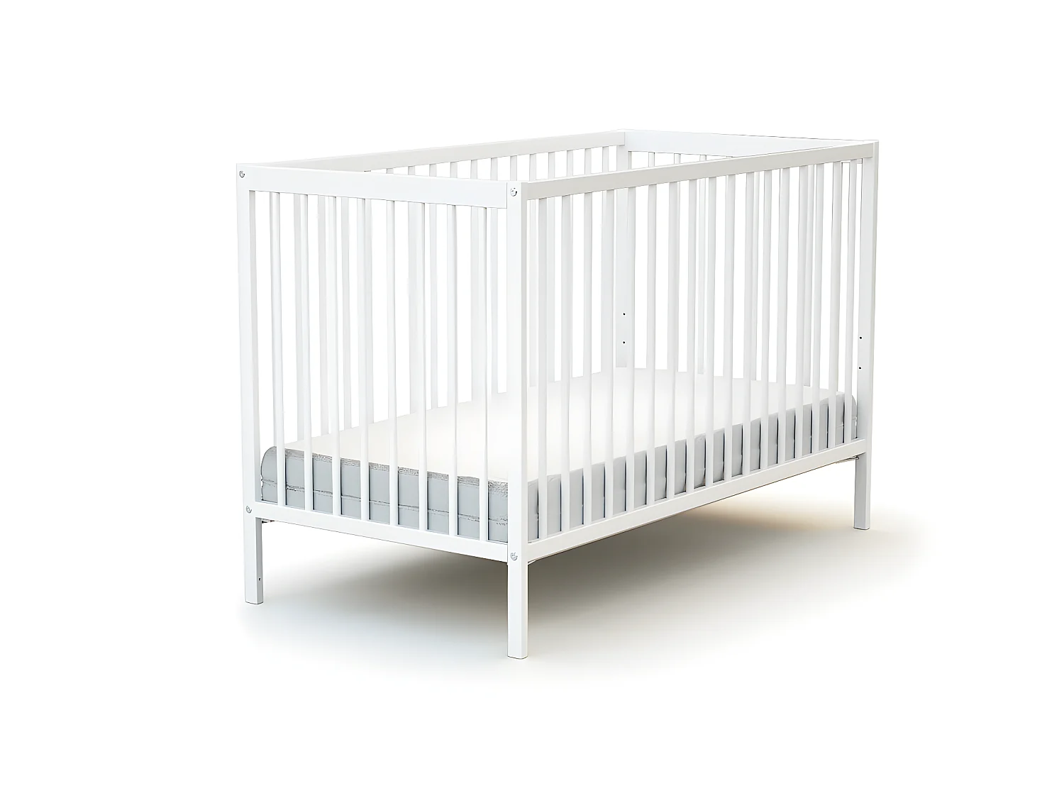 Cuna bebe ESSENTIEL madera - Blanco - 60 x 120 - 124 x 64,5 x 82 cm