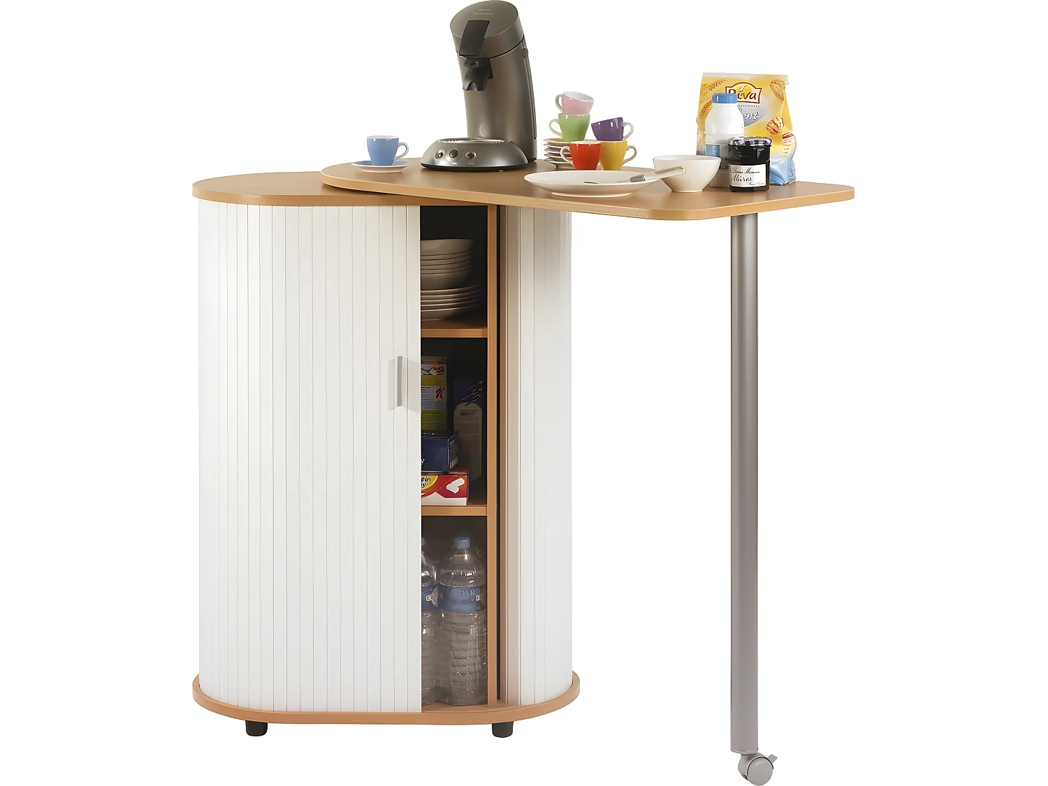 Meuble Mange-Debout Hêtre Blanc