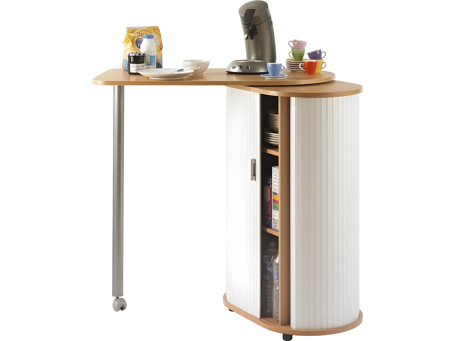 Meuble Mange-Debout Hêtre Blanc