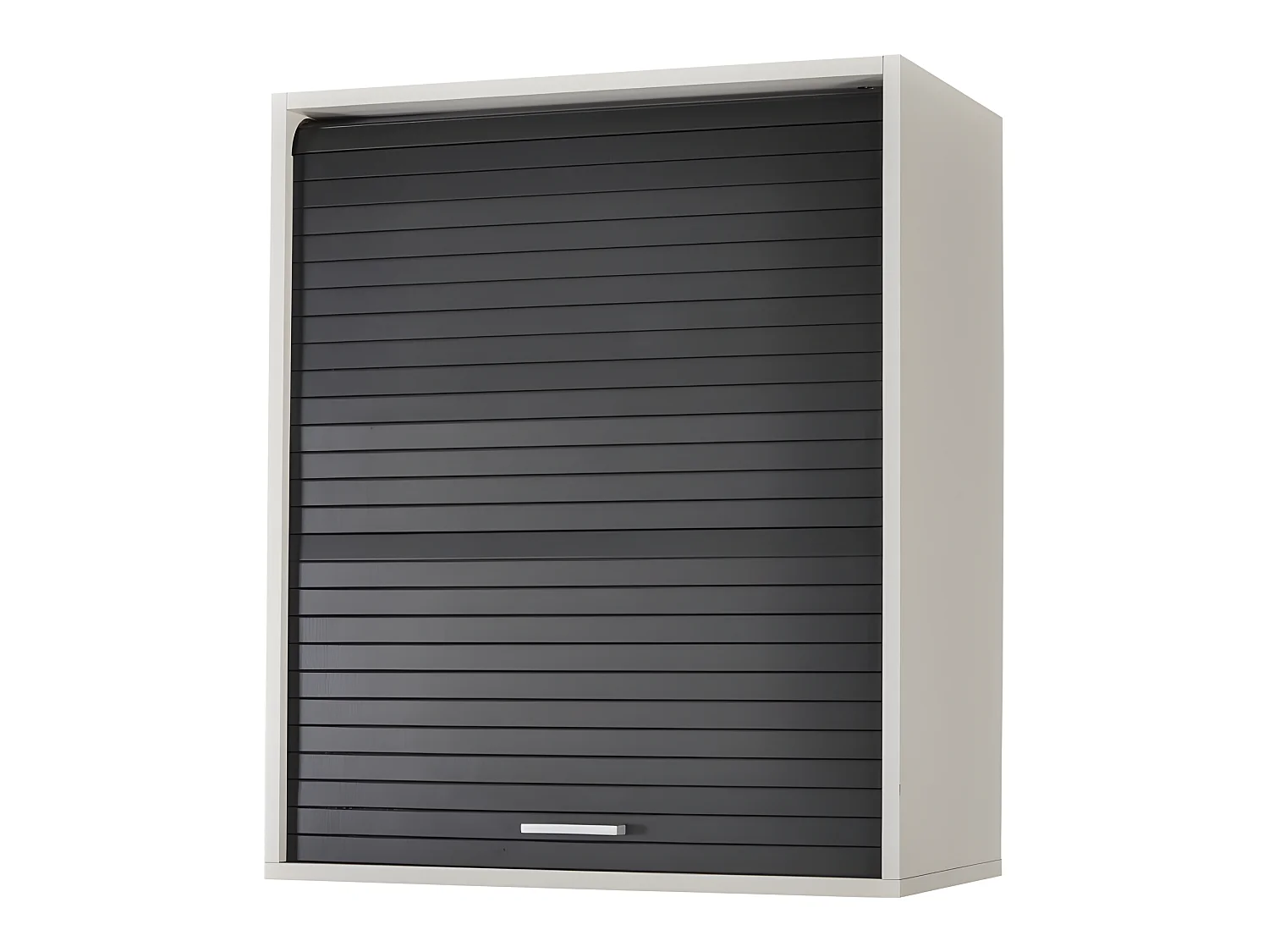 Meuble Cuisine Blanc Rideau Noir Chêne ou Alu 4 Niches L 60 H 72 P 35 cm - Coloris: Noir