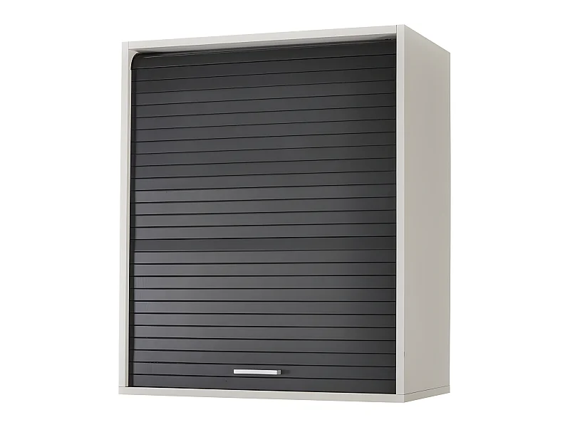 Meuble Cuisine Blanc Rideau Noir Chêne ou Alu 4 Niches L 60 H 72 P 35 cm - Coloris: Noir