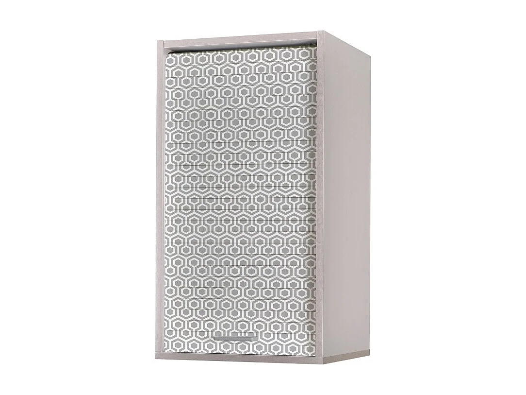 Meuble Cuisine Alu 40x72 Face Imprimée - Coloris Rideau: Hexagones Gris 521