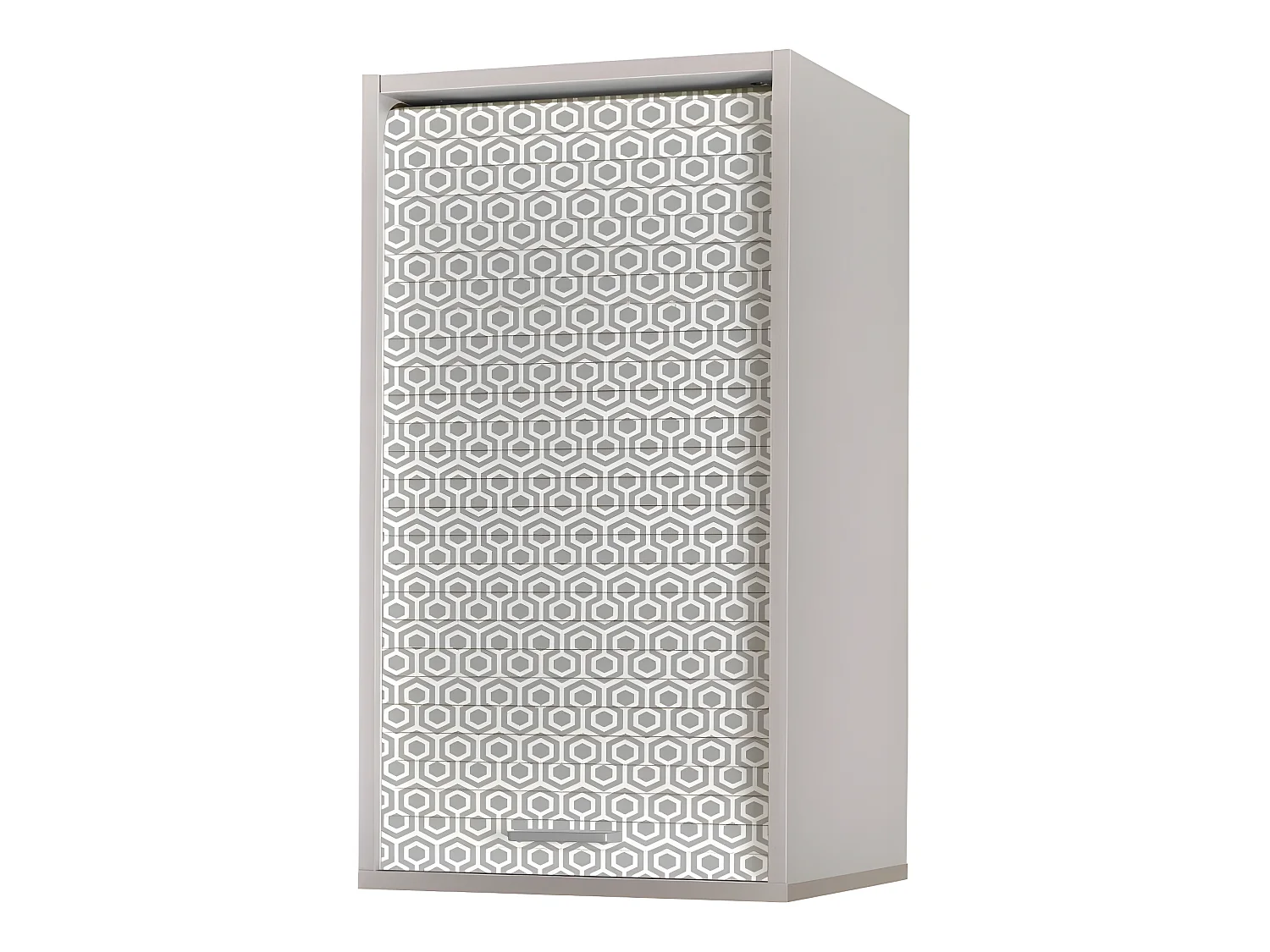 Meuble Cuisine Alu 40x72 Face Imprimée - Coloris Rideau: Hexagones Gris 521