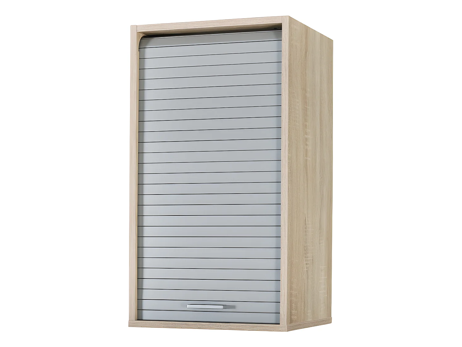 Meuble Cuisine Chêne Rideau Alu Blanc ou Noir 2 Etagères L 40 H 72 P 35 cm - Coloris: Aluminium