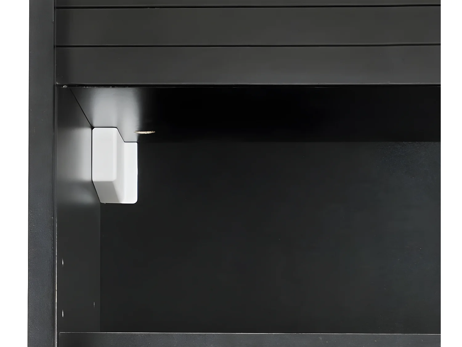 Meuble Cuisine Noir Rideau Chêne Blanc ou Alu 2 Etagères L 60 H 72 P 35 cm - Coloris: Chêne Naturel