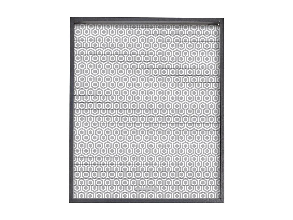 Meuble Cuisine Noir 60x72 Face Imprimée - Coloris Rideau: Hexagones Gris 521