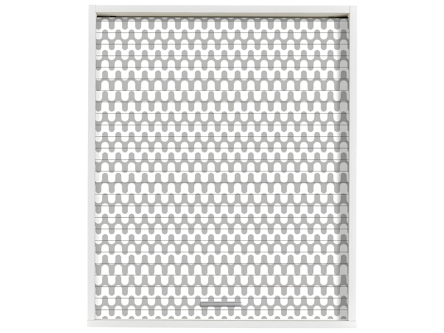 Meuble Cuisine Blanc 60x72 Face Imprimée - Coloris Rideau: Vagues Grises 810