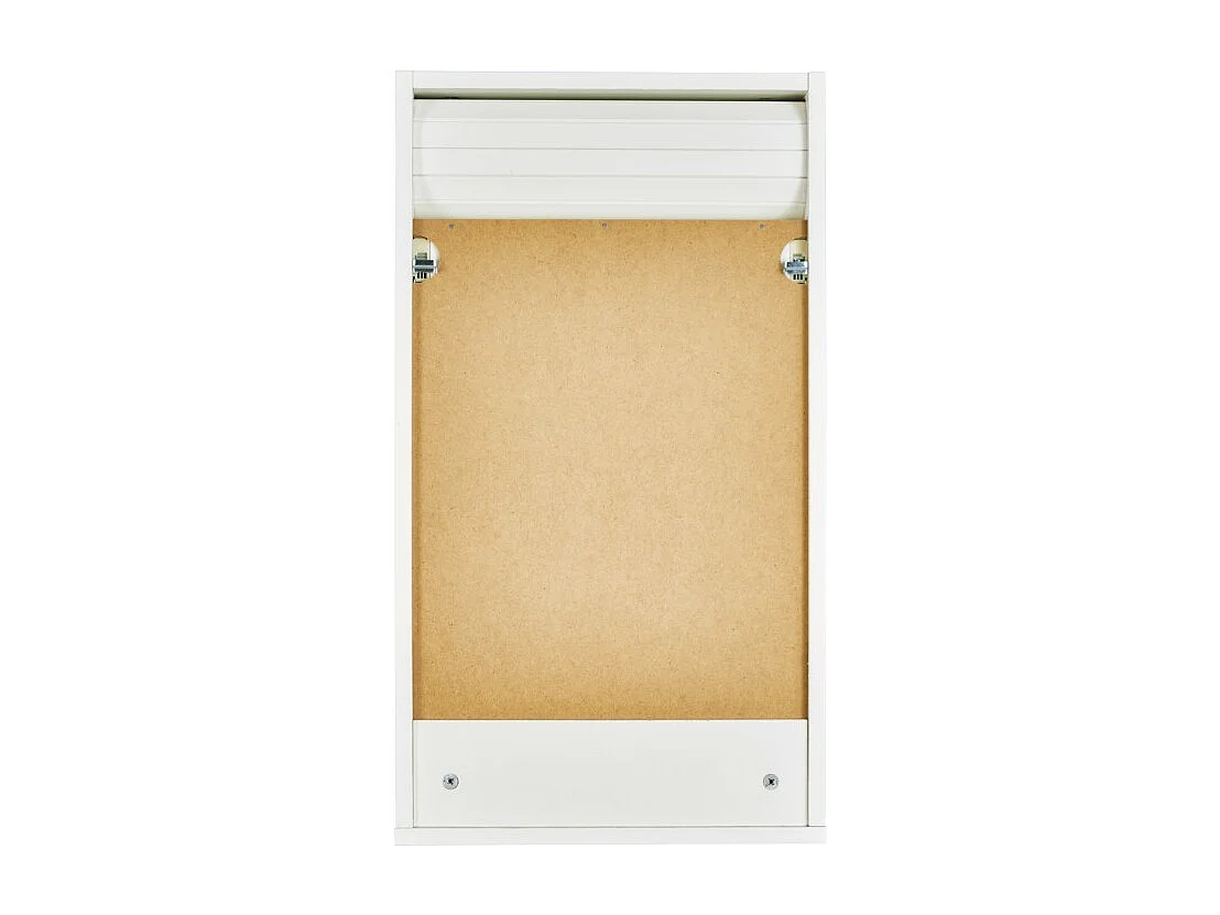 Meuble de Cuisine Blanc A Rideau 2 Etagères 40 x 72 x 35 cm