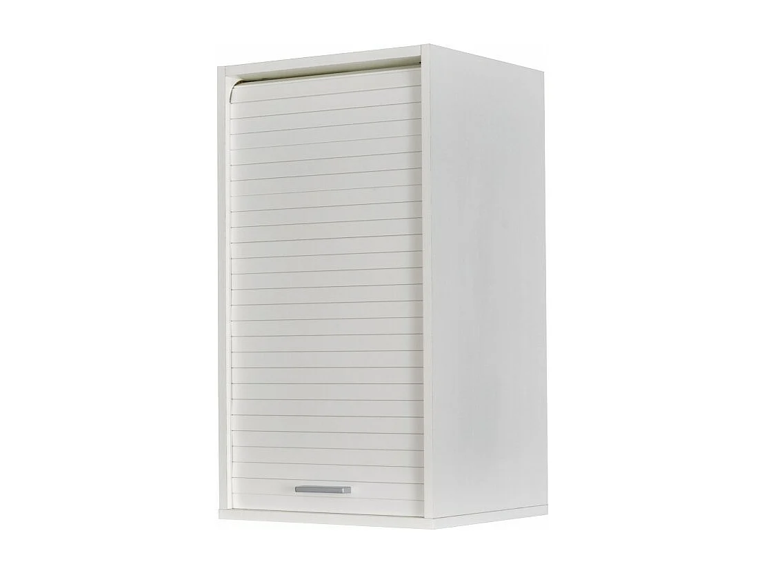 Meuble de Cuisine Blanc A Rideau 2 Etagères 40 x 72 x 35 cm