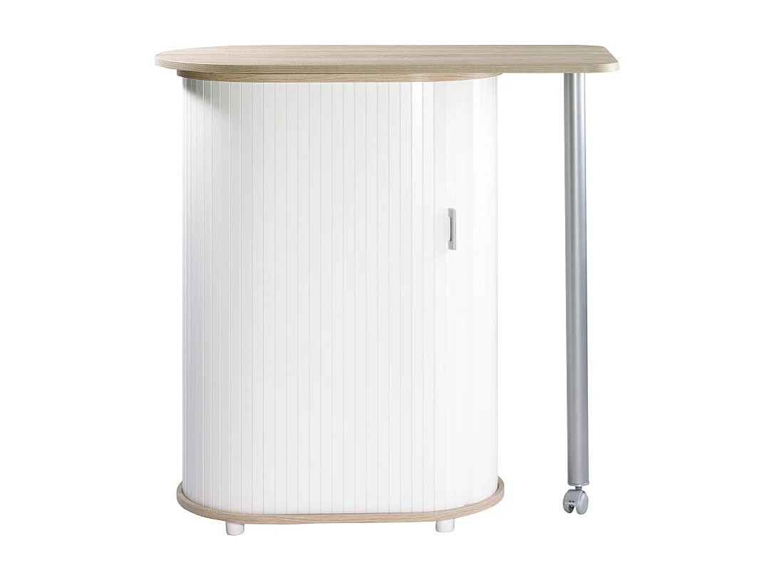 Mange-Debout Chêne Blanc Table Pivotante 3 Niches 104,8 x 105,1 x 44 cm