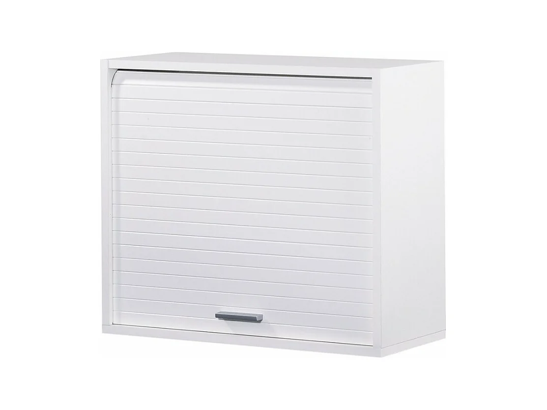 Meuble de Cuisine Blanc à Rideau 1 Etagère Largeur 60 Haut 53,6 Prof 25 cm