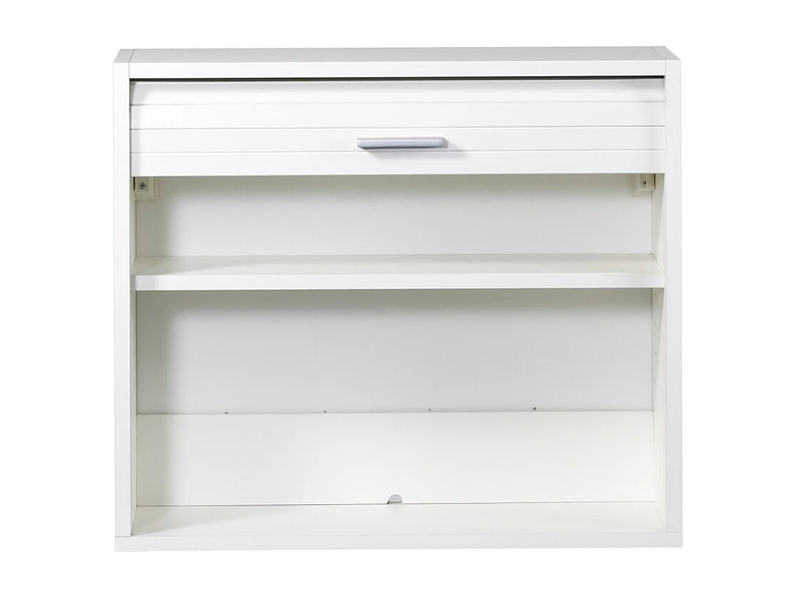 Meuble de Cuisine Blanc à Rideau 1 Etagère Largeur 60 Haut 53,6 Prof 25 cm