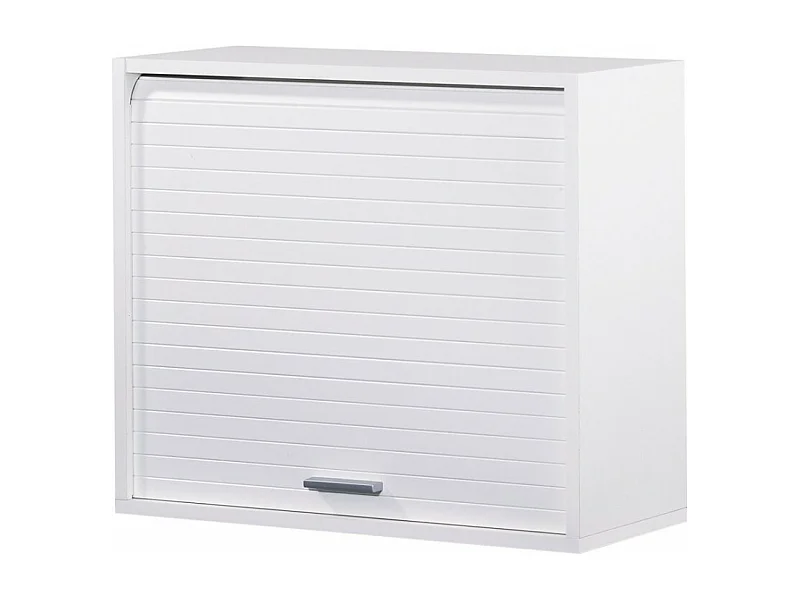 Meuble de Cuisine Blanc à Rideau 1 Etagère Largeur 60 Haut 53,6 Prof 25 cm