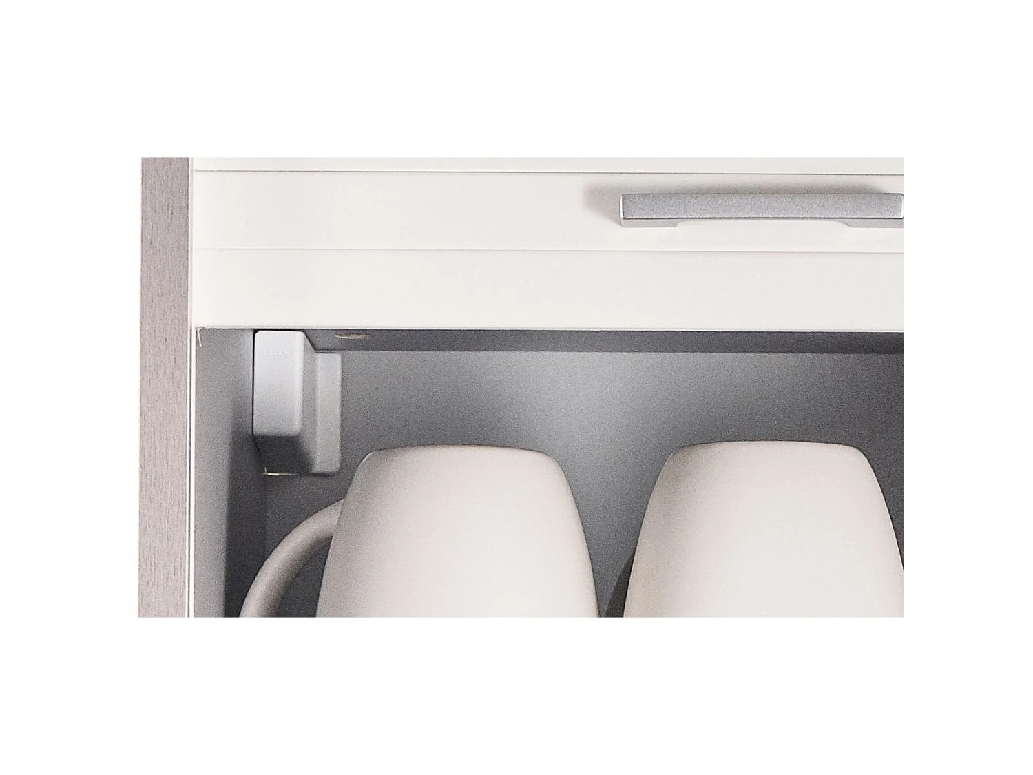 Meuble Cuisine Alu Rideau Chêne Noir ou Blanc 2 Tablettes L 40 H 72 P 35 cm - Coloris: Blanc