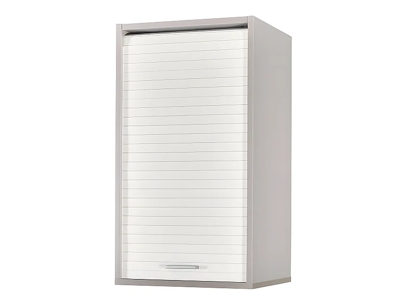 Meuble Cuisine Alu Rideau Chêne Noir ou Blanc 2 Tablettes L 40 H 72 P 35 cm - Coloris: Blanc