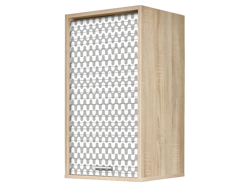 Meuble Cuisine Chêne 40x72 Face Imprimée - Coloris Rideau: Vagues Grises 810