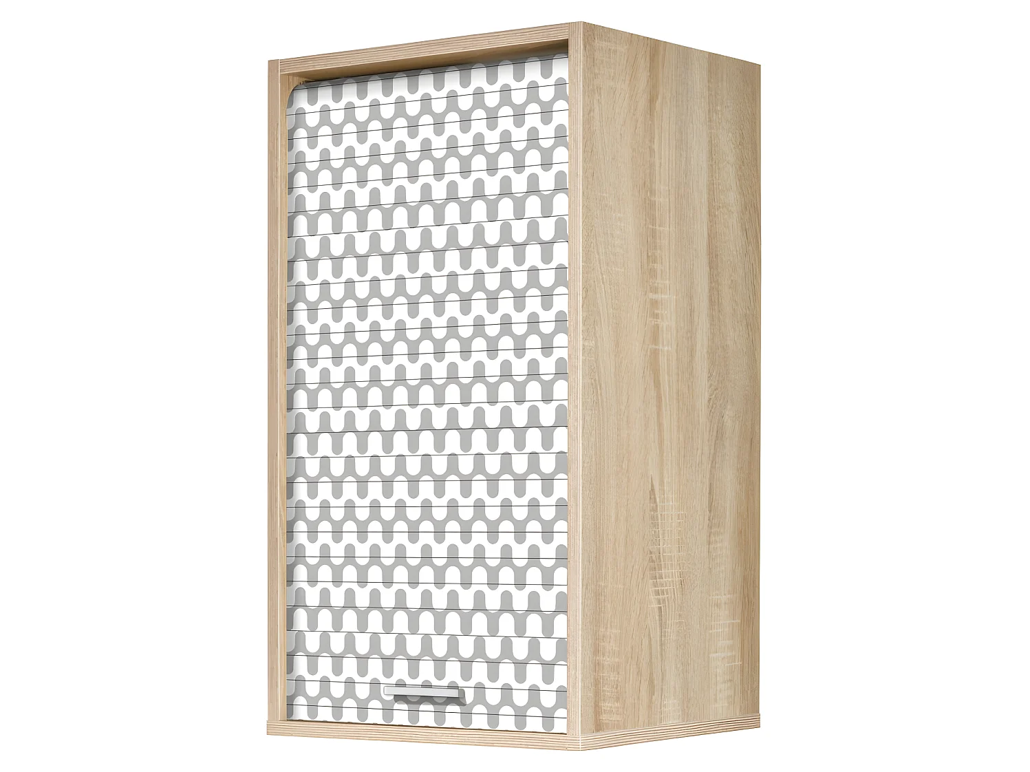 Meuble Cuisine Chêne 40x72 Face Imprimée - Coloris Rideau: Vagues Grises 810