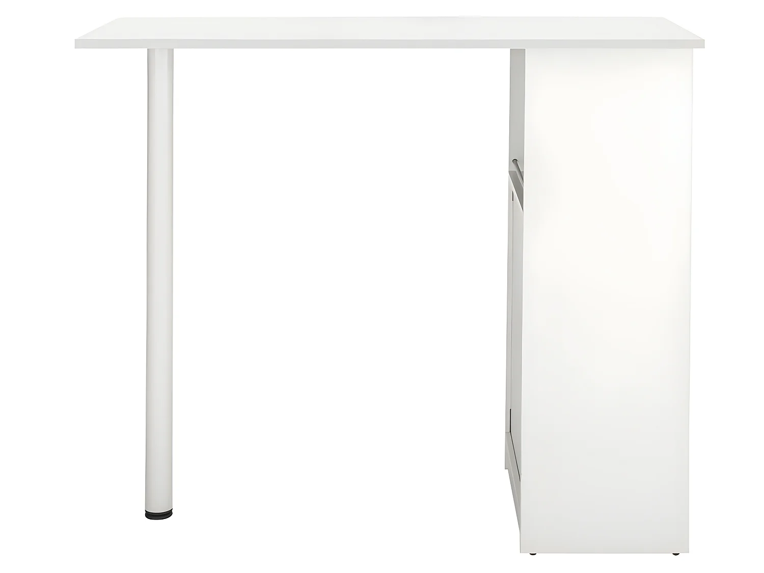 Table de Cuisine et Meuble de Rangement Blancs - Coloris: Blanc