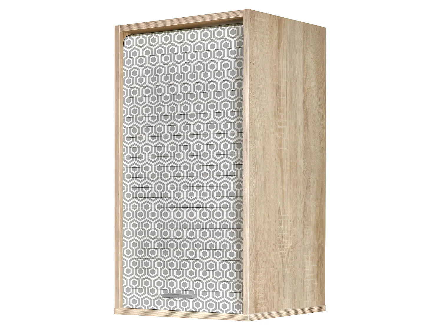 Meuble Cuisine Chêne 40x72 Face Imprimée - Coloris Rideau: Hexagones Gris 521