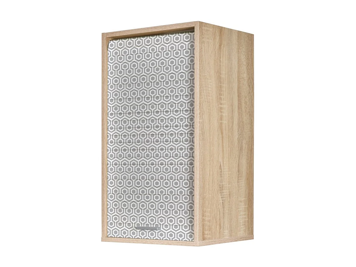 Meuble Cuisine Chêne 40x72 Face Imprimée - Coloris Rideau: Hexagones Gris 521