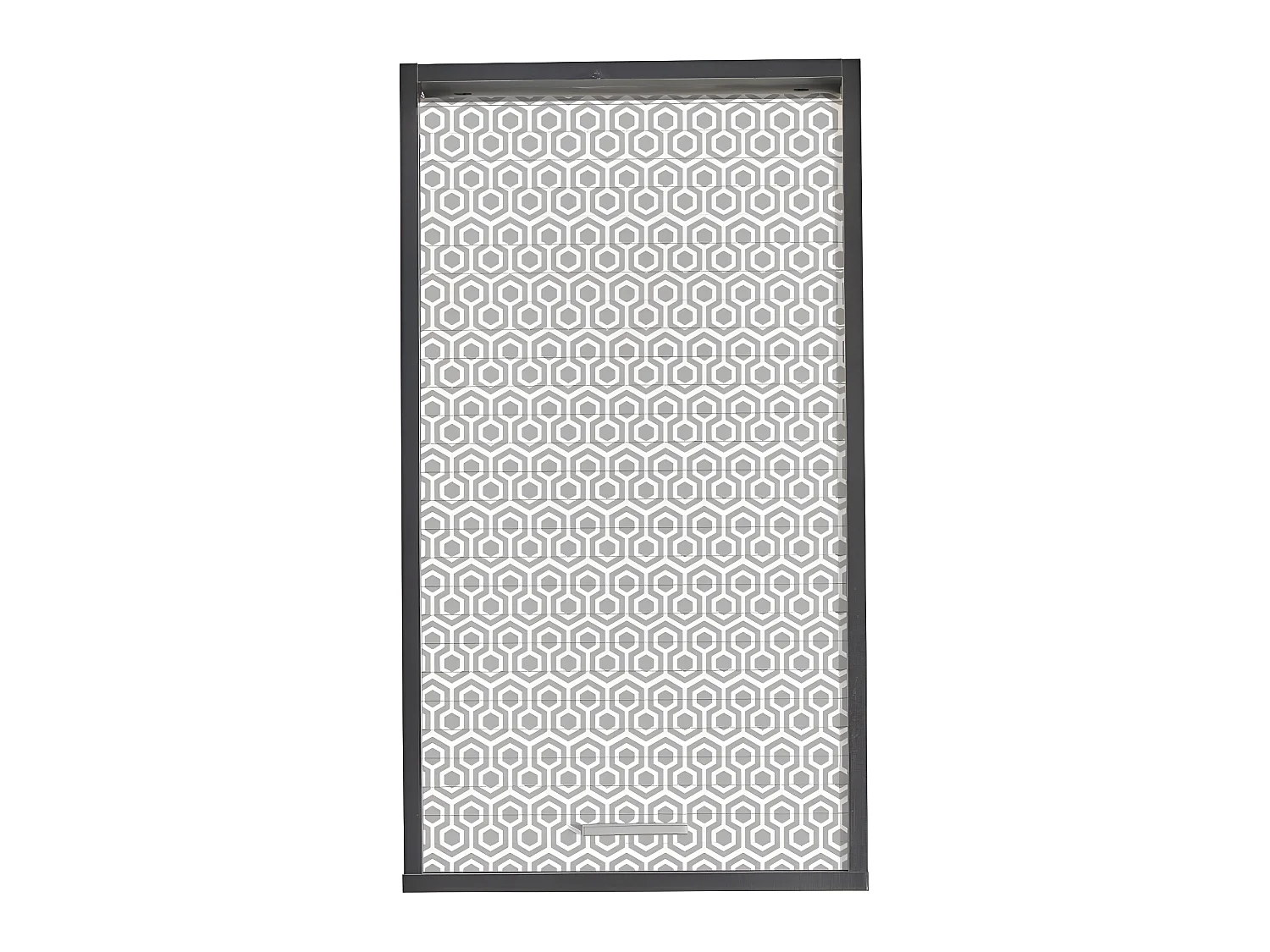 Meuble Cuisine Noir 40x72 Face Imprimée - Coloris Rideau: Hexagones Gris 521