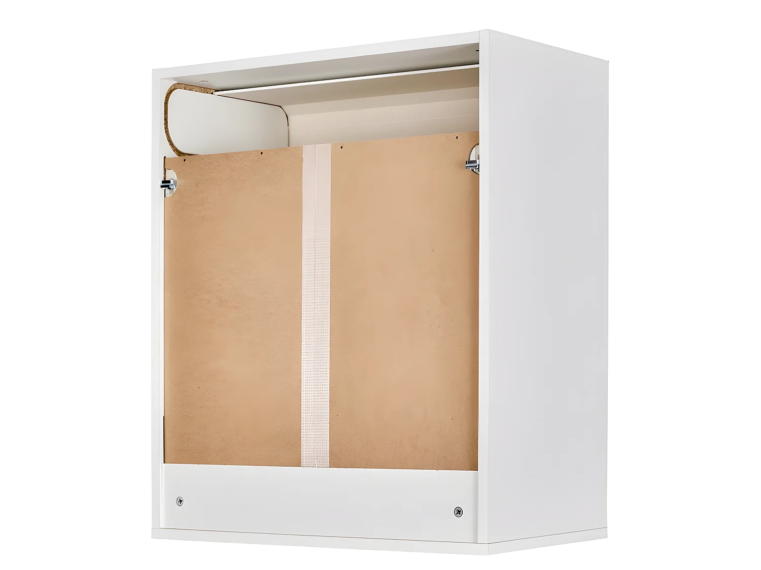 Meuble Cuisine Blanc Rideau Noir Chêne ou Alu 4 Niches L 60 H 72 P 35 cm - Coloris: Chêne Naturel