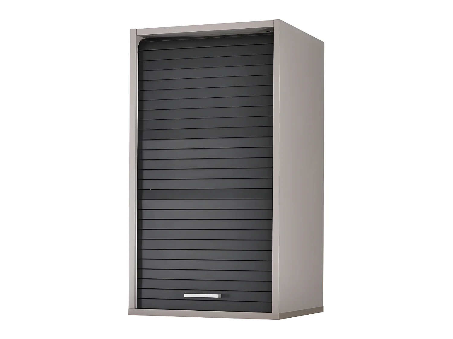 Meuble Cuisine Alu Rideau Chêne Noir ou Blanc 2 Tablettes L 40 H 72 P 35 cm - Coloris: Noir