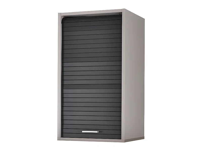 Meuble Cuisine Alu Rideau Chêne Noir ou Blanc 2 Tablettes L 40 H 72 P 35 cm - Coloris: Noir