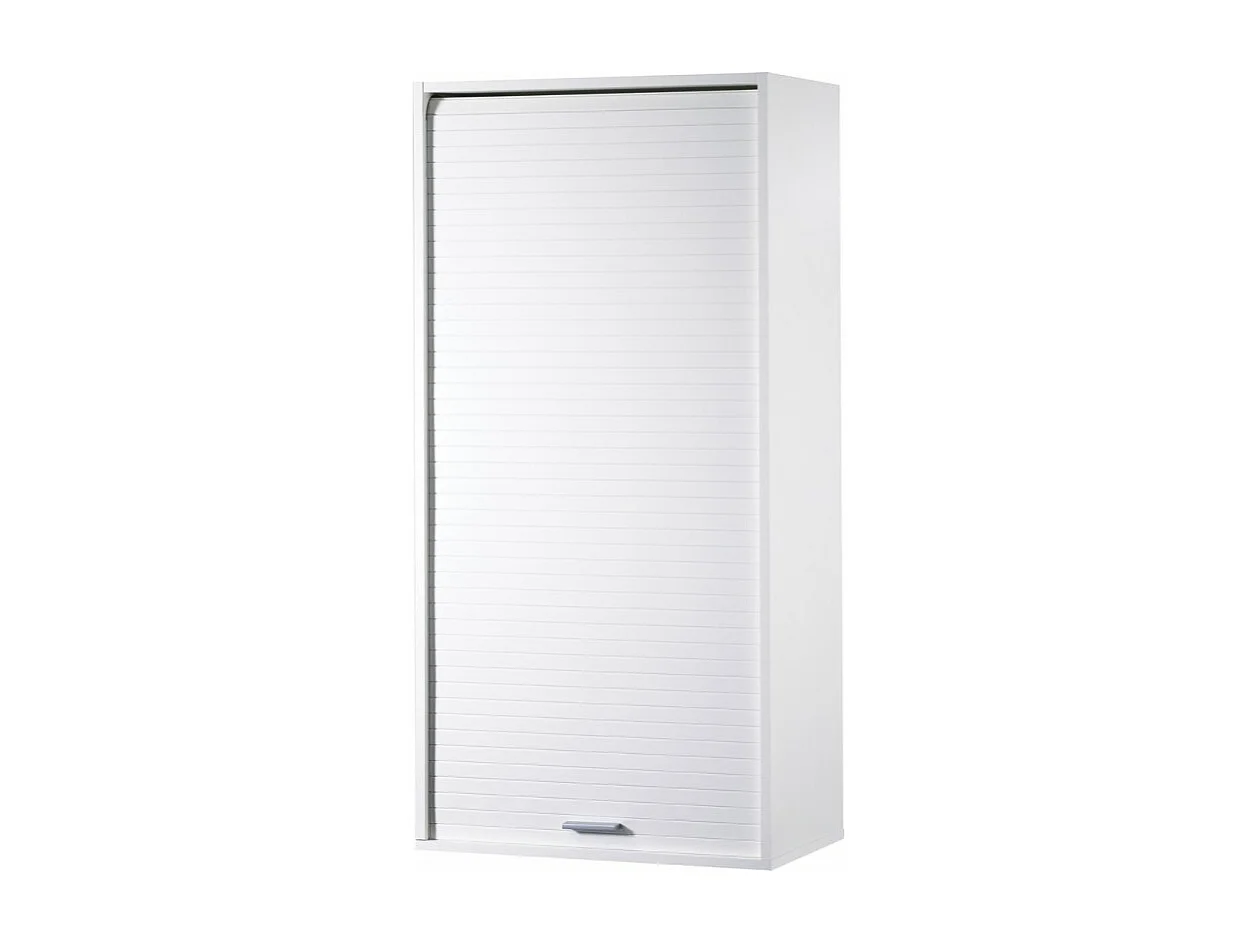 Meuble de Cuisine Haut Blanc 3 Tablettes 1 Rideau L 60 H 123.6 P 35 cm